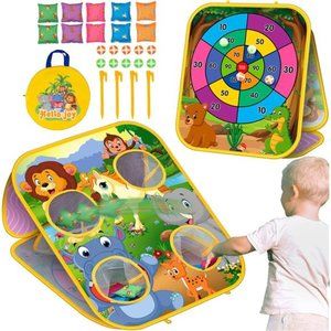 Bean Bag Toss Game Kids Outdoor Toys,Double-Sided Foldable Cornhole Board